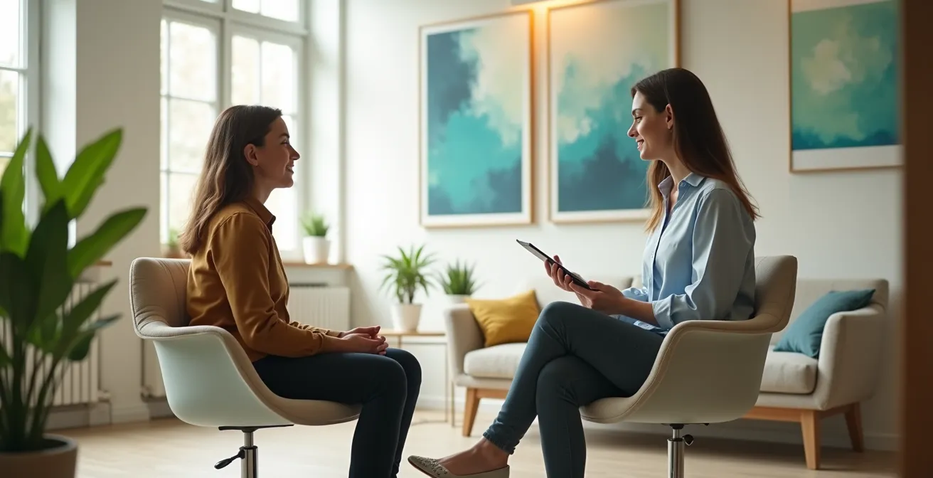 Séance de coaching individuel entre un étudiant et son accompagnateur