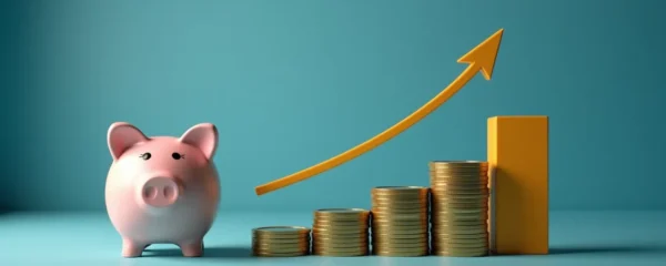 Illustration symbolique représentant l'optimisation de l'épargne avec des objets financiers stylisés