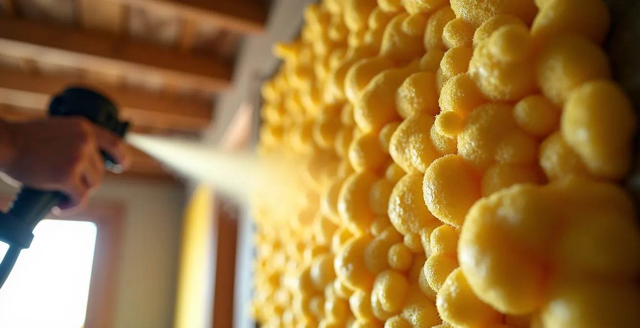 Travaux d'isolation thermique dans une maison pendant l'hiver à Trois-Rivières