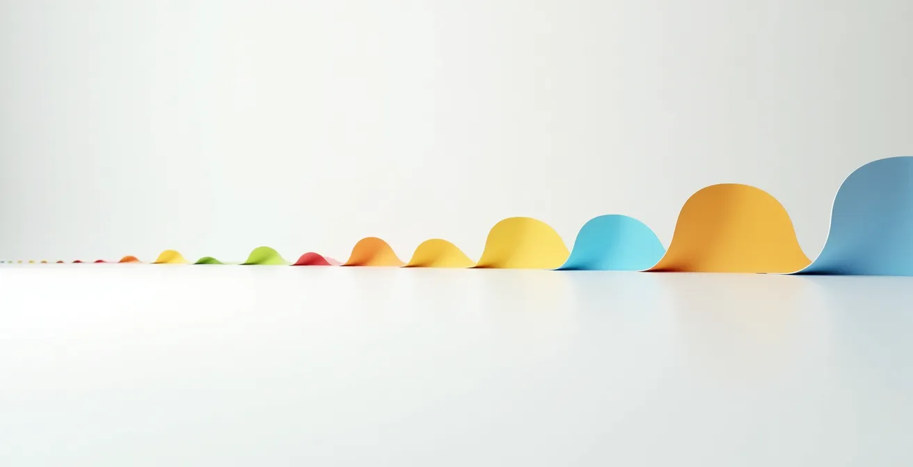 Organisation visuelle d'une journée EVG avec arc narratif