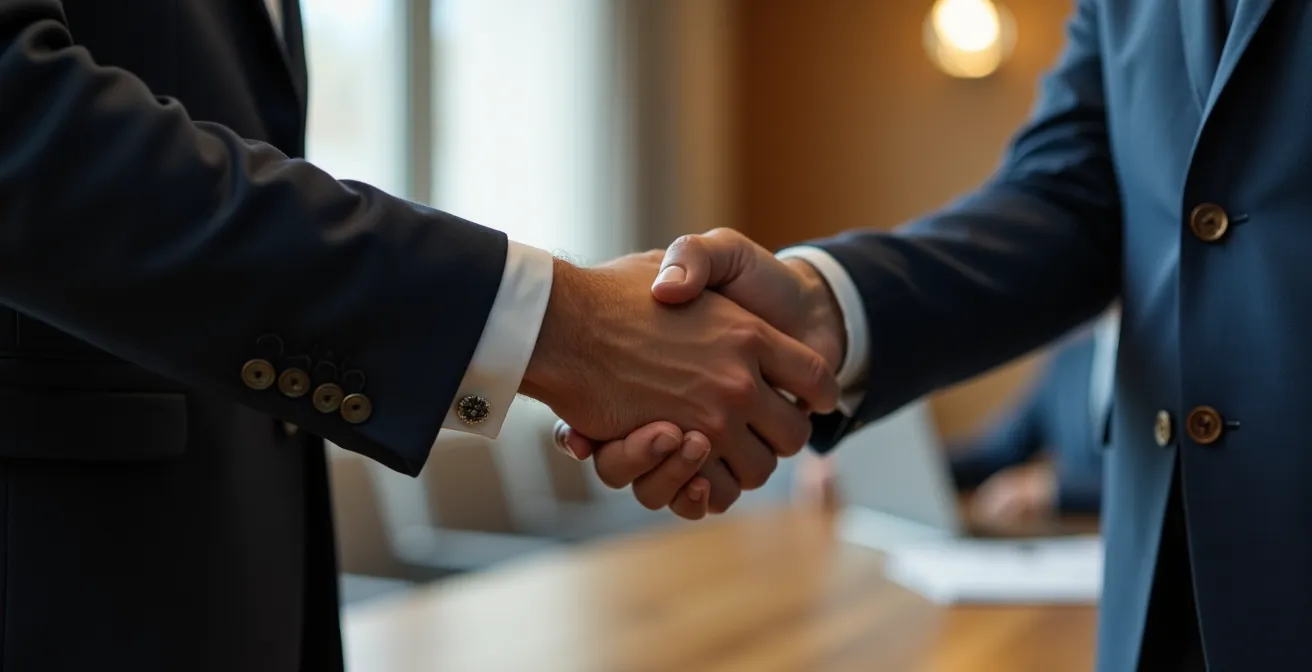 Poignée de main symbolisant la collaboration dans l'organisation d'un EVG