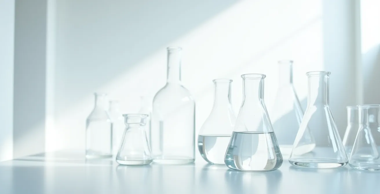 Axe Environnemental & Minimaliste : Espace épuré de laboratoire avec équipement scientifique en arrière-plan flou