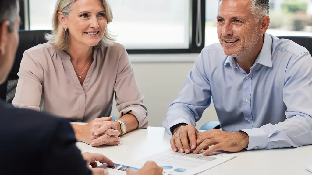 Investisseur européen en consultation avec agent immobilier dans bureau Orlando