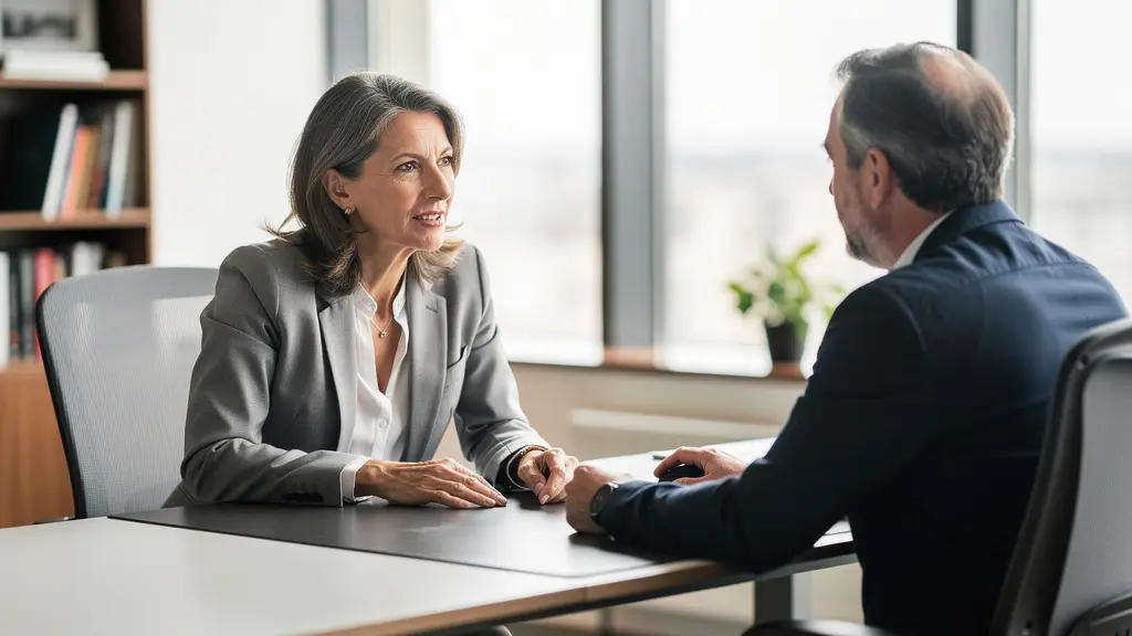 Consultation avec un notaire à Nantes dans un bureau moderne et lumineux